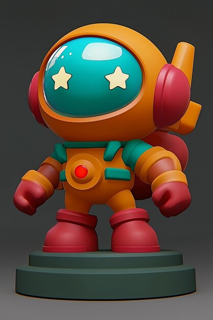 Photo cute astronaut toy figure with stars