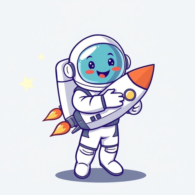 Cute Astronaut on white background