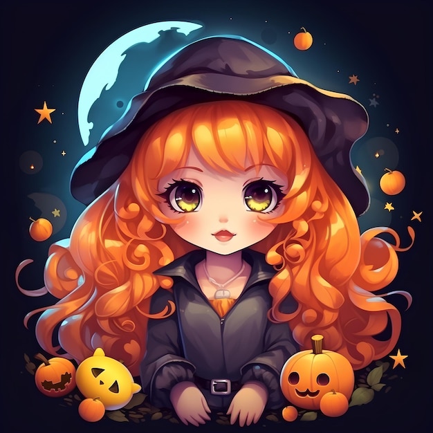 cute avatar character for halloween event mascot illustration profile photo