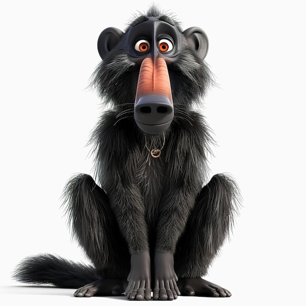 Cute Baboon cartoon charachter Chibi Baboon cartoon Illustration