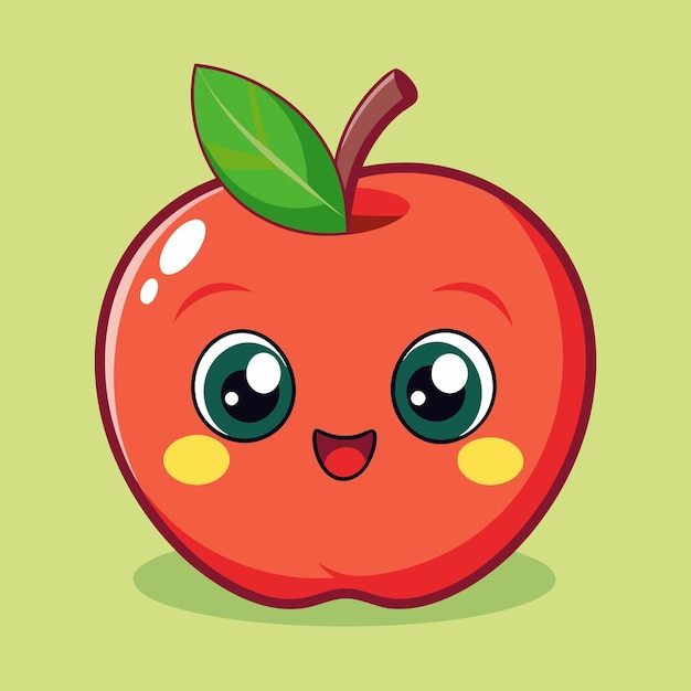 Photo cute baby apple vector cartoon illustration for fresh fun