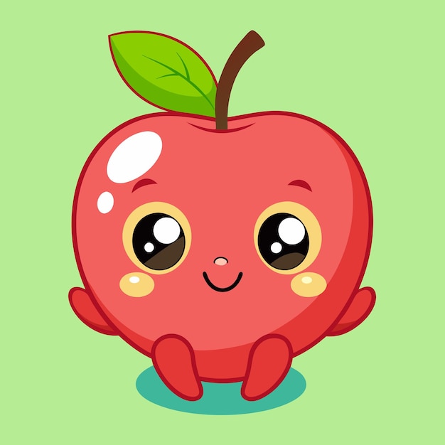 Photo cute baby apple vector cartoon illustration for fresh fun