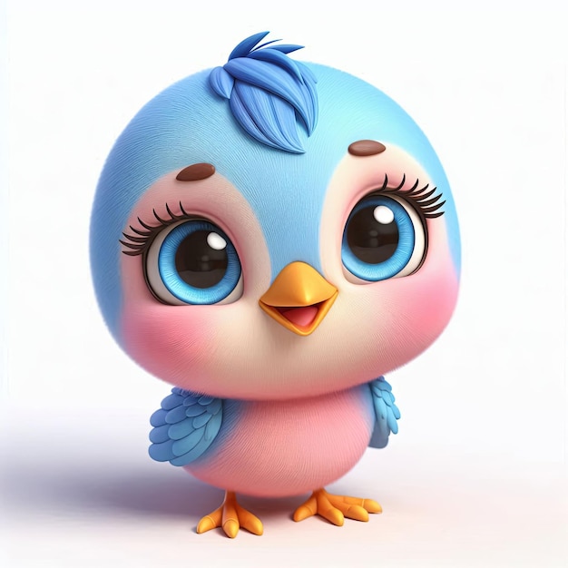 cute baby bird cartoon 3d