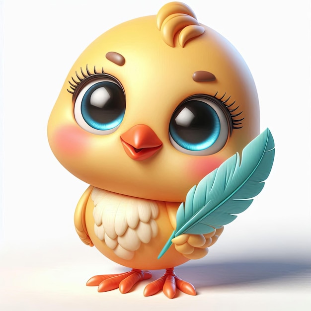 cute baby bird cartoon 3d