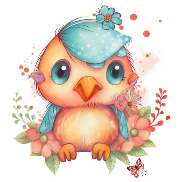 Cute Baby Bird Sublime Watercolor