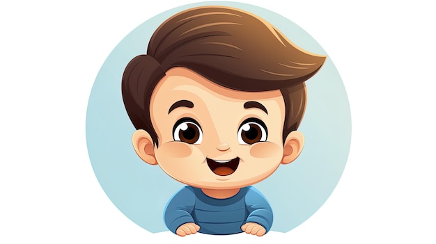 Cute baby boy cartoon character generated by AI