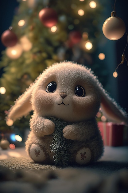 Cute baby bunny big eyes