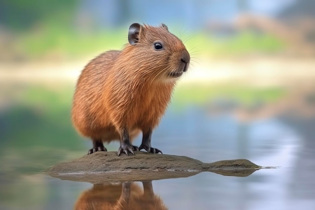 Cute baby capybara Generative AI