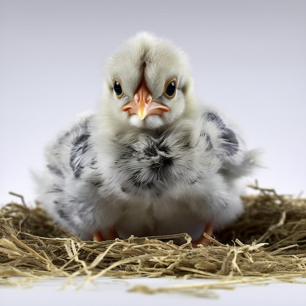 Cute baby chicken isolated on a white background Studio shot