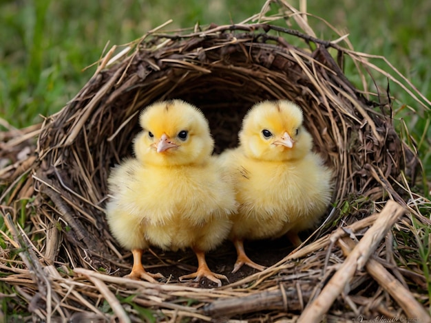 Photo cute baby chicken