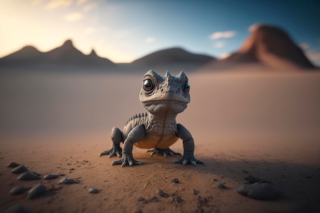 cute baby dinosaur on the ground, creative ai