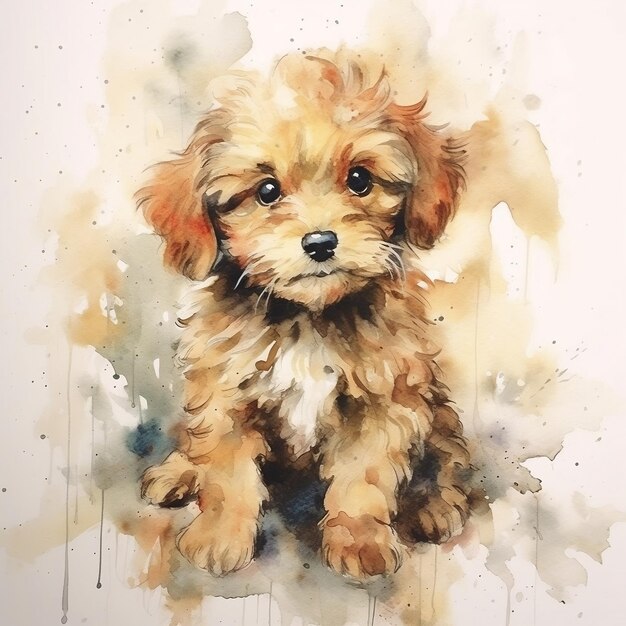 Cute Baby Dog Nursery Art Generative AI