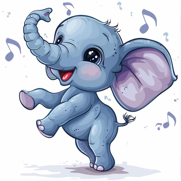 Photo a cute baby elephant dancing