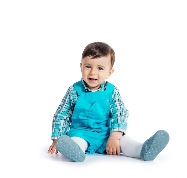 Cute baby isolated on the white background