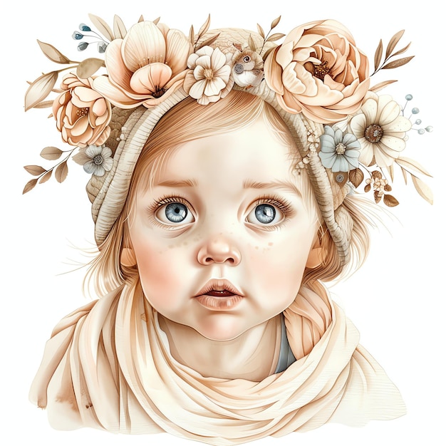 cute for baby nursery watercolor illustration