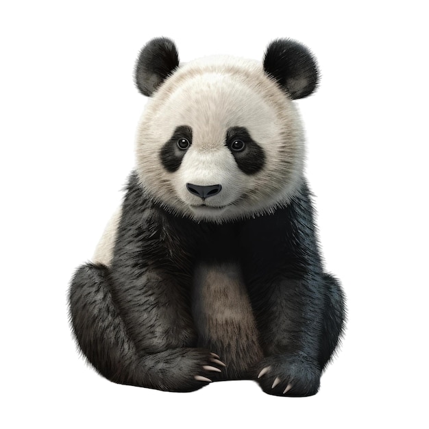 Cute baby panda bear Transparent isolated background AI