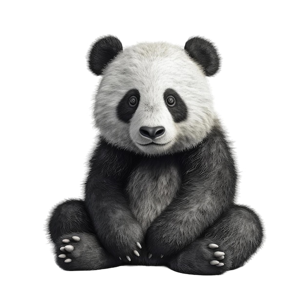 Cute baby panda bear Transparent isolated background AI