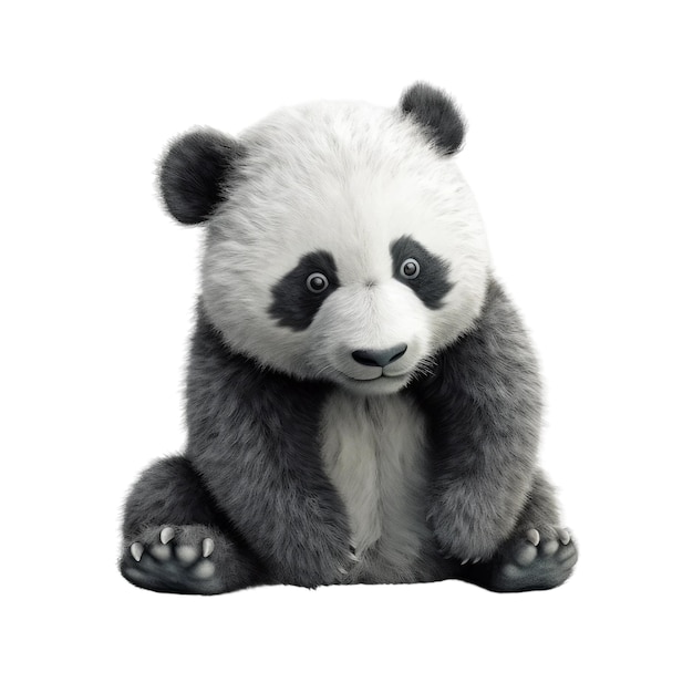 Cute baby panda bear Transparent isolated background AI