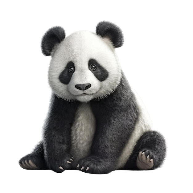 Cute baby panda bear Transparent isolated background AI