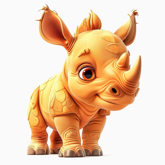 Cute Baby Rhinoceros cartoon character Adorable Baby Rhinoceros cartoon