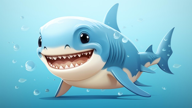 Cute baby shark flat design