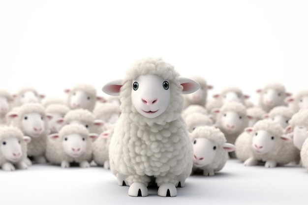 Cute baby sheep background livestock cartoon animal