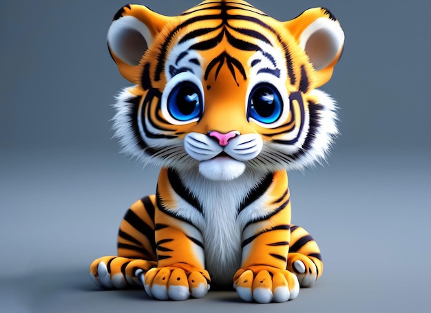 A Cute Baby Tiger 3D