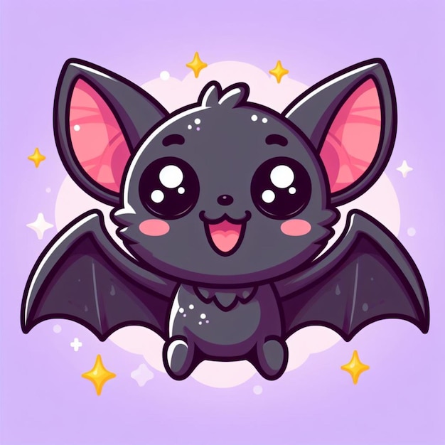 Photo cute bat cartoon illustration