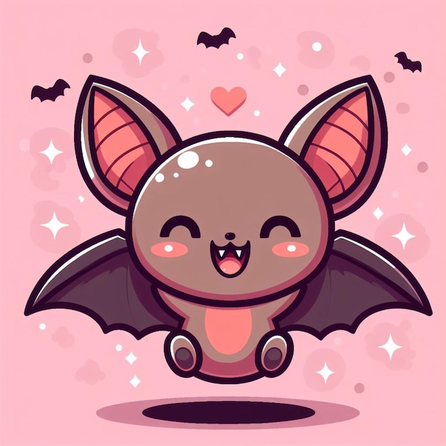 Photo cute bat cartoon illustration