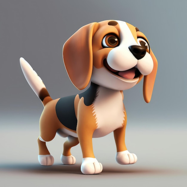 Cute Beagle 3d character