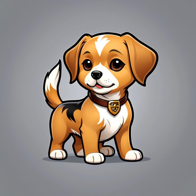 Photo cute beagle puppy cartoon character