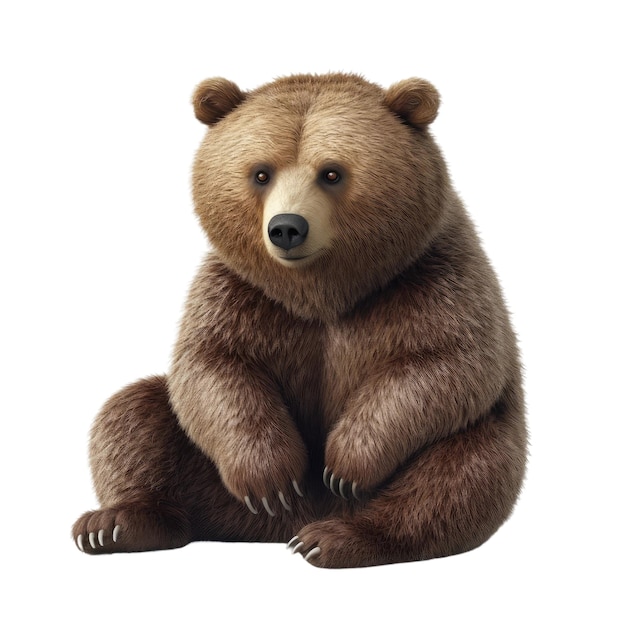 Cute bear Transparent isolated background AI