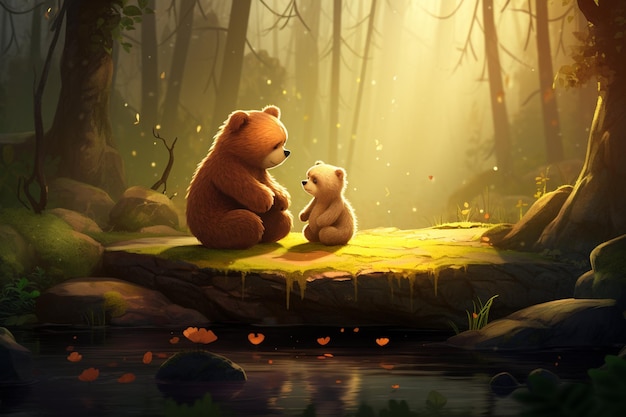 Cute bears in love