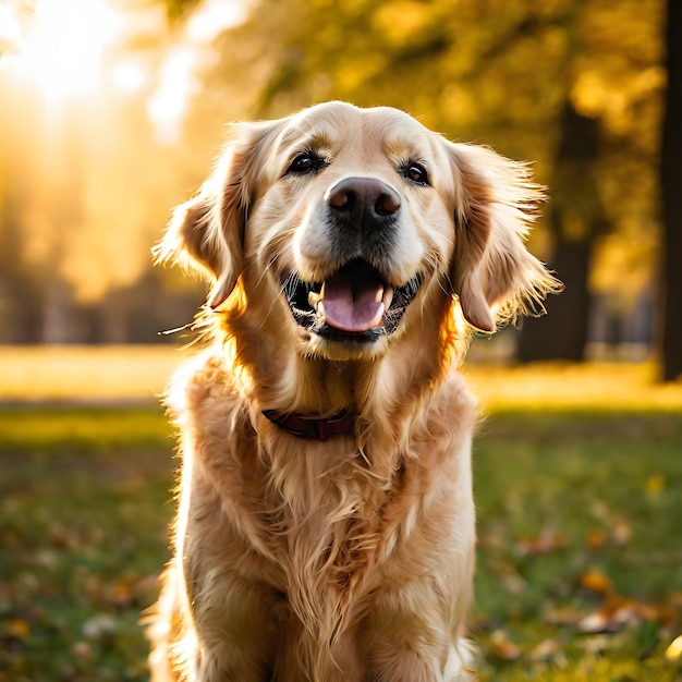 Photo cute beautiful dog against the background of nature