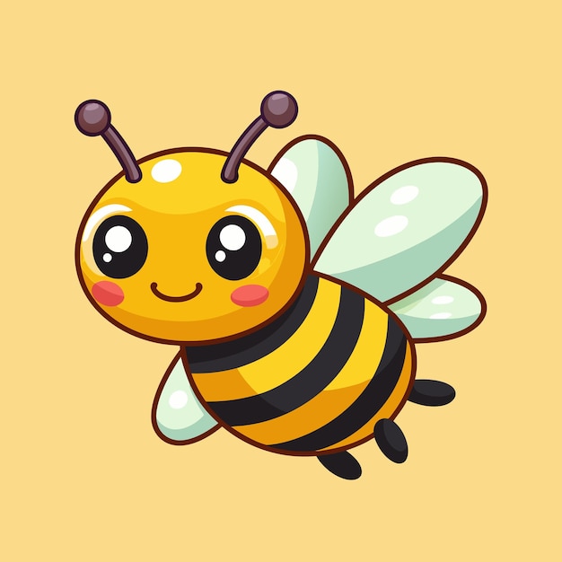 Photo cute bee flying cartoon vector icon illustration