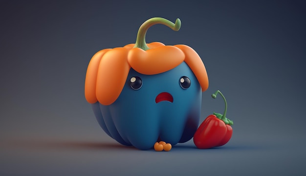 Cute Bell Pepper Character Generative AI