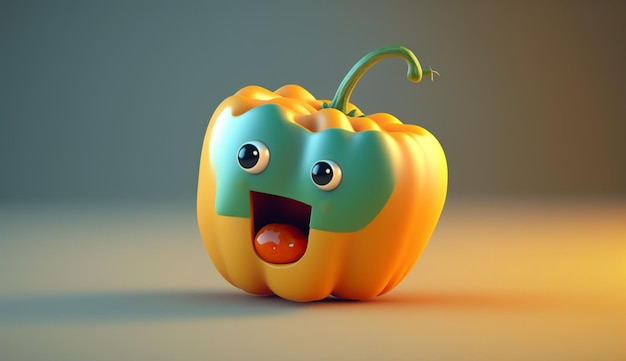 Cute Bell Pepper Character Generative AI