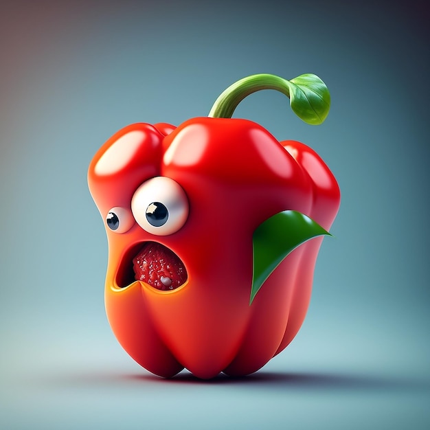 Cute Bell Pepper Character Illustration Using Generative AI