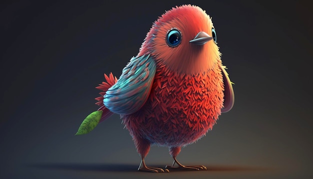 Cute bird cartoon charecterGenerative AI