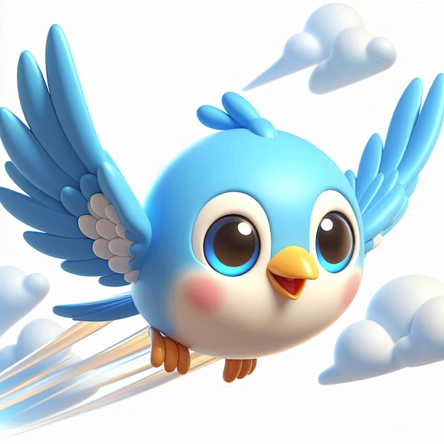 Cute Bird Flying Cartoon 3d