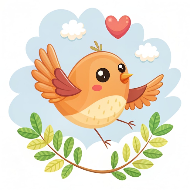 Photo cute bird flying cartoon vector icon illustration animal nature icon concept isolated premium vector flat cartoon style