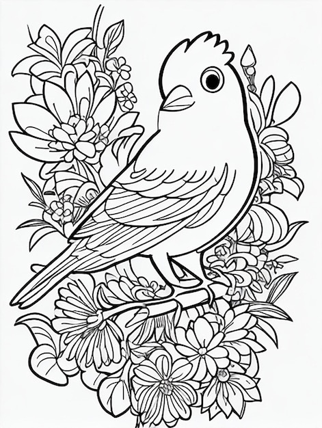 cute Bird for kids coloring page