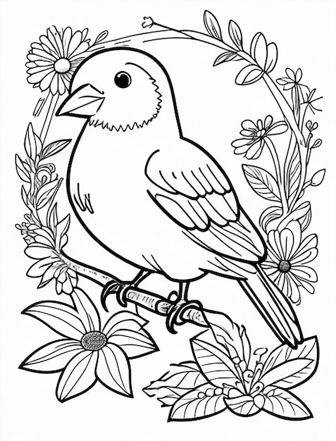 cute Bird for kids coloring page