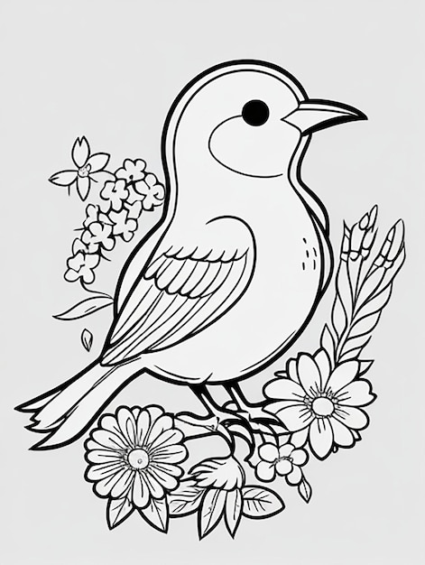 cute Bird for kids coloring page