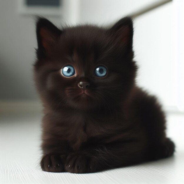 Cute black cat ai image