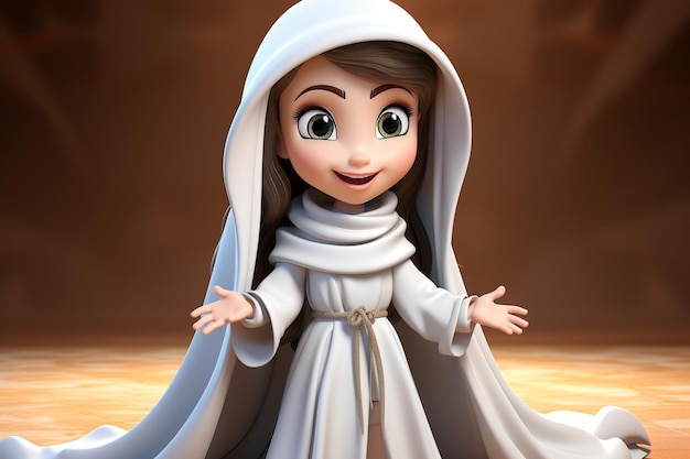 Cute Blessed Mary animated animated expressions quirky expressions playful expressions black and white background wall Mother of Jesus Christ