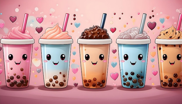 Cute Boba Tea Illustration