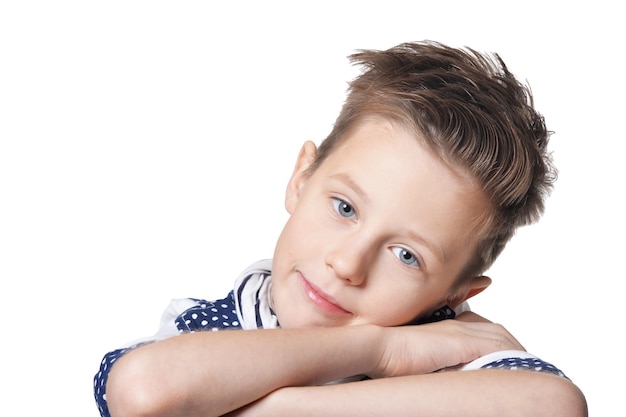 Cute boy posing isolated