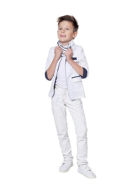 Cute boy posing isolated