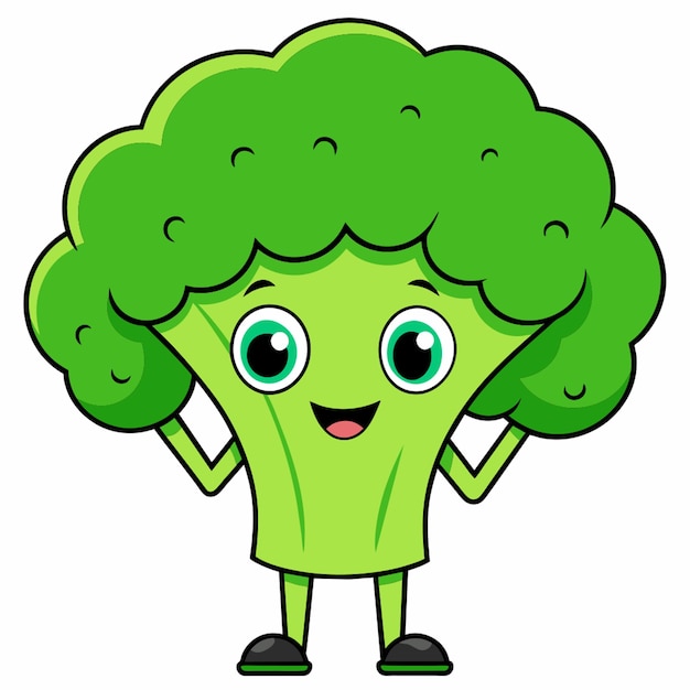 Photo cute broccoli vector illustration cartoon